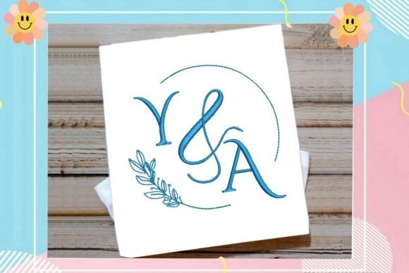 Blue Laurel Monogram Ring