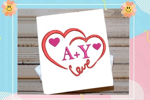 Double Heart Monogram Frame
