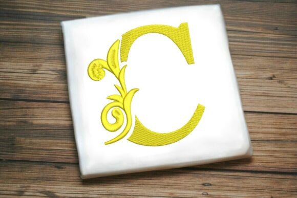 Flourished Leaf Monogram C