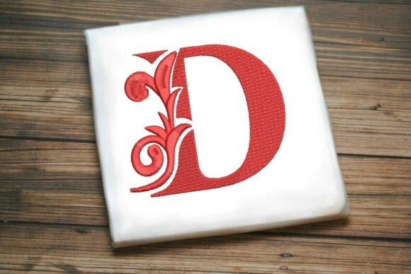 Flourished Leaf Monogram D
