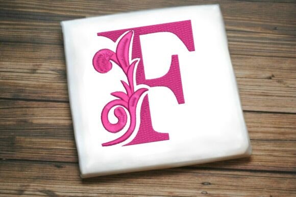 Flourished Leaf Monogram F