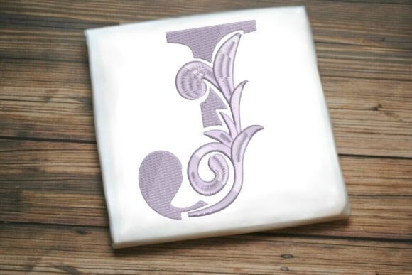 Flourished Leaf Monogram J