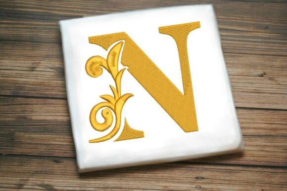 Flourished Leaf Monogram N