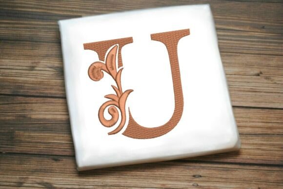 Flourished Leaf Monogram U