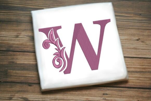 Flourished Leaf Monogram W
