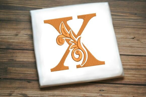 Flourished Leaf Monogram X