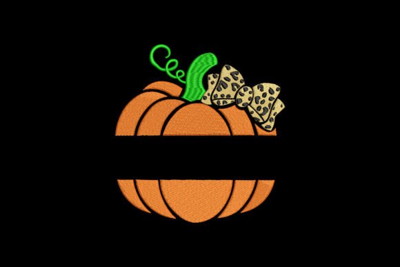 Leopard Bow Pumpkin Monogram