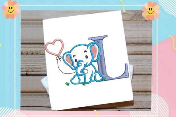 Letter L Cute Elephant Decor