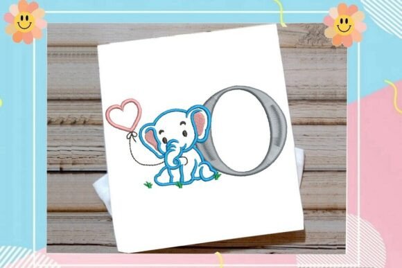 Letter O Cute Elephant Decor