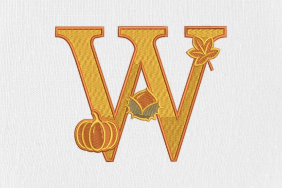 Letter W Autumn Monogram