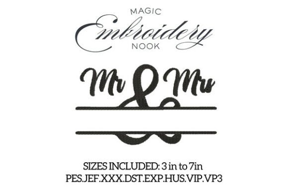 Mr Mrs Script Split Monogram