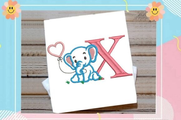 X Letter Cute Elephant Decor